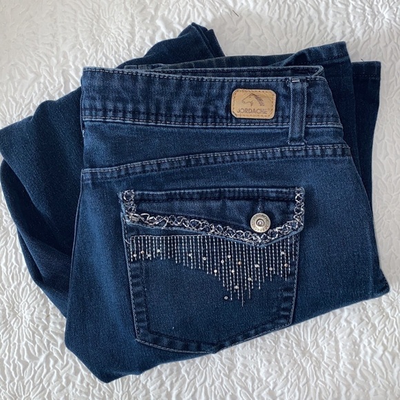 Jordache Embroidered Embellished Details Bootcut Jeans - Picture 1 of 15